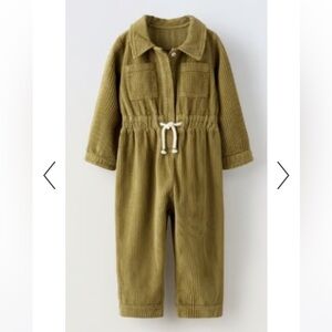 Zara Girls Cotton Cord Jumpsuit